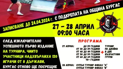 Опън турнир СКТМ МОРСКИ ВЪЛЦИ БУРГАС
